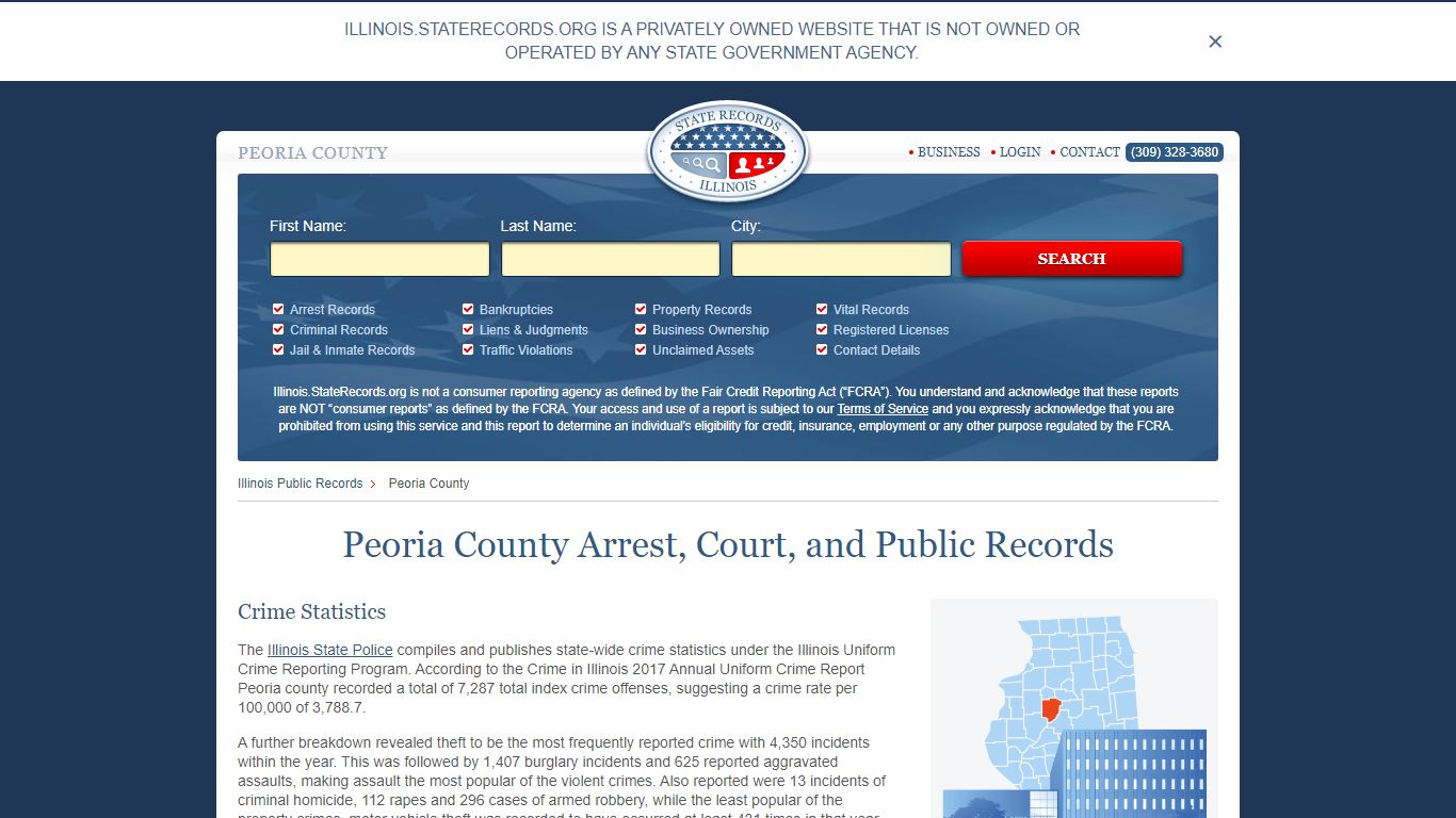 Peoria County Arrest, Court, and Public Records