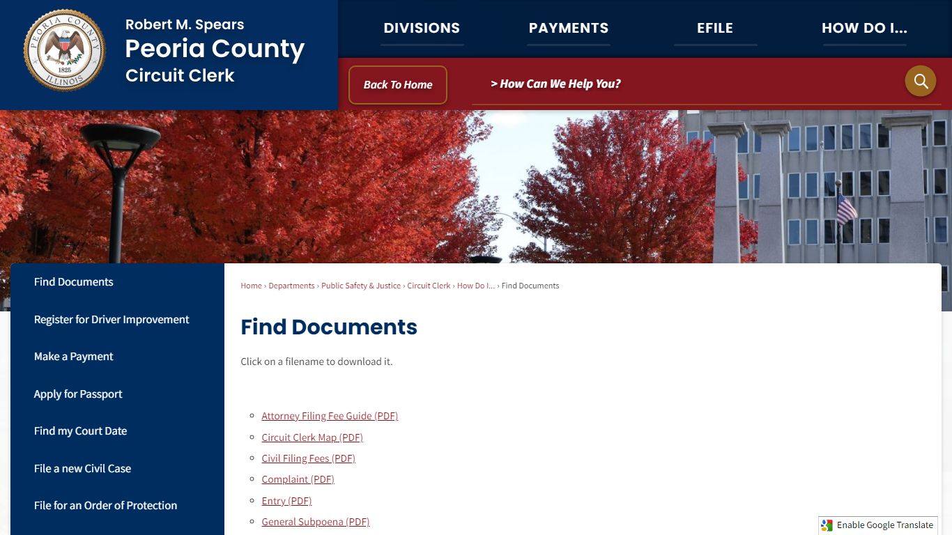 Find Documents | Peoria County, IL